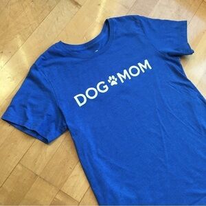 DOG MOM Tee, Blue, White, Size S